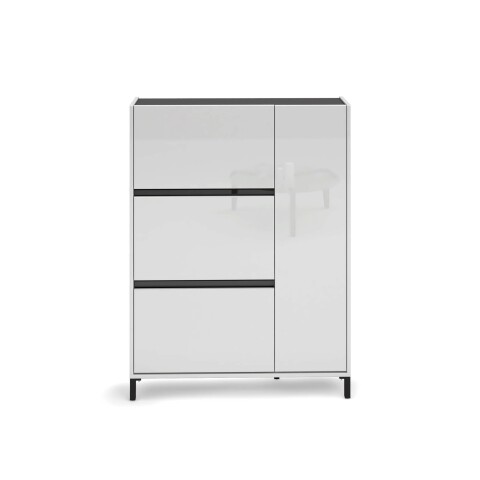 Schuhschrank >EASY< in weiß, Holzwerkstoff - 103x135x25,2cm (BxHxT)