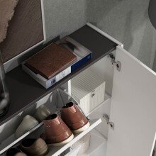 Schuhschrank >EASY< in weiß, Holzwerkstoff - 103x135x25,2cm (BxHxT)