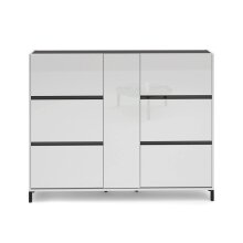 Schuhschrank >EASY< in weiß, Holzwerkstoff - 169x135x25,2cm (BxHxT)