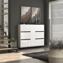 Schuhschrank >EASY< in weiß, Holzwerkstoff - 169x135x25,2cm (BxHxT)