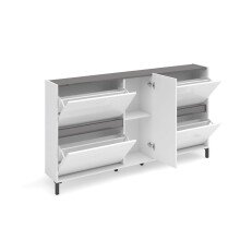 Schuhschrank >EASY< in weiß, Holzwerkstoff - 169x93x25,2cm (BxHxT)