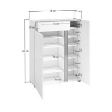 Schuhschrank >Atrium< in weiß, Holzwerkstoff - 91x115x34cm (BxHxT)