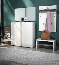 Schuhkommode >Atrium< in weiß, Holzwerkstoff - 120x115x34cm (BxHxT)