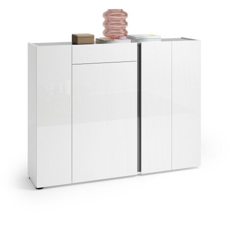 Schuhkommode >Atrium< in weiß, Holzwerkstoff - 149x115x34cm (BxHxT)