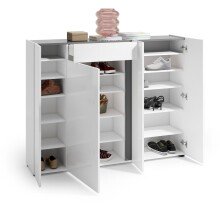 Schuhkommode >Atrium< in weiß, Holzwerkstoff - 149x115x34cm (BxHxT)