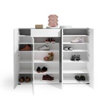 Schuhkommode >Atrium< in weiß, Holzwerkstoff - 149x115x34cm (BxHxT)