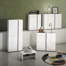 Schuhkommode >Atrium< in weiß, Holzwerkstoff - 149x115x34cm (BxHxT)
