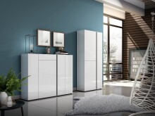 Schuhschrank >Atrium< in weiß, Holzwerkstoff - 91x196x34cm (BxHxT)
