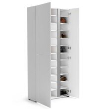Schuhschrank >Atrium< in weiß, Holzwerkstoff - 91x196x34cm (BxHxT)