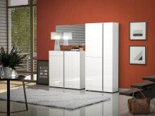 Schuhschrank >Atrium< in weiß, Holzwerkstoff - 91x196x34cm (BxHxT)