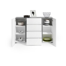 Sideboard >Atrium< in weiß, Holzwerkstoff - 140x92x40cm (BxHxT)
