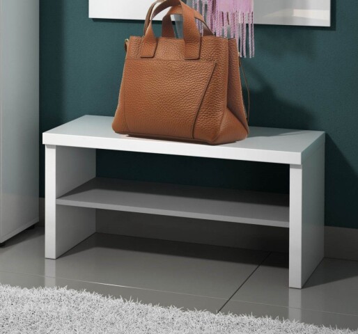 Schuhbank >Atrium< in weiß, Holzwerkstoff - 80x40x40cm (BxHxT)