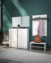 Schuhbank >Atrium< in weiß, Holzwerkstoff - 80x40x40cm (BxHxT)