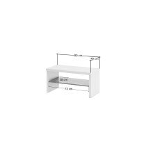Schuhbank >Atrium< in weiß, Holzwerkstoff - 80x40x40cm (BxHxT)