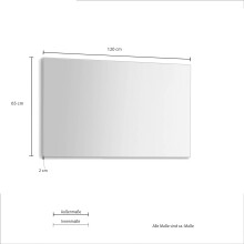 Garderobenspiegel >Atrium< in weiß, Spiegelglas - 120x65x2cm (BxHxT)