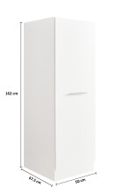 Stauraumschrank >LAUNDREEZY< in weiß, Holzwerkstoff - 50x162x67,5cm (BxHxT)