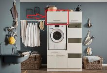 Schrankaufsatz >LAUNDREEZY< in weiß, Holzwerkstoff - 67,5x38x67,5cm (BxHxT)