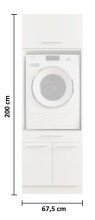 Mehrzweckschrank-Set >LAUNDREEZY< in weiß, Holzwerkstoff - 67,5x200x67,5 (BxHxT)