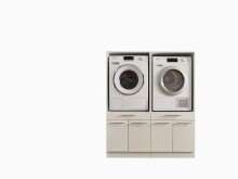 Waschmaschinenumbauschrank >LAUNDREEZY< in weiß - 135x162x67,5 (BxHxT)