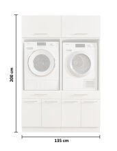 Waschmaschinenumbauschrank >LAUNDREEZY< in weiß - 135x200x67,5 (BxHxT,  649,95 €