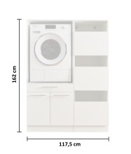 Waschmaschinenumbauschrank >LAUNDREEZY< in weiß - 117,5x162x67,5 (BxHxT)