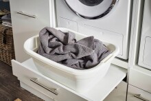 Waschmaschinenumbauschrank >LAUNDREEZY< in weiß - 117,5x200x67,5 (BxHxT)