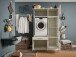 Waschmaschinenumbauschrank >LAUNDREEZY< in weiß - 117,5x200x67,5 (BxHxT)