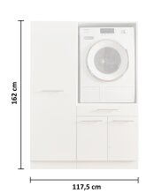 Waschmaschinenumbauschrank >LAUNDREEZY< in weiß - 117,5x162x67,5 (BxHxT)
