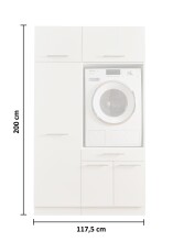 Waschmaschinenumbauschrank >LAUNDREEZY< in weiß - 117,5x200x67,5 (BxHxT)