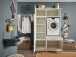 Waschmaschinenumbauschrank >LAUNDREEZY< in weiß - 117,5x200x67,5 (BxHxT)