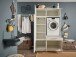Waschmaschinenumbauschrank >LAUNDREEZY< in weiß - 117,5x200x67,5 (BxHxT)