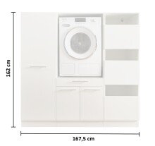 Waschmaschinenumbauschrank >LAUNDREEZY< in weiß - 167,5x162x67,5 (BxHxT)