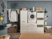 Waschmaschinenumbauschrank >LAUNDREEZY< in weiß - 167,5x162x67,5 (BxHxT)