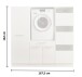Waschmaschinenumbauschrank >LAUNDREEZY< in weiß - 167,5x162x67,5 (BxHxT)