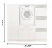 Waschmaschinenumbauschrank >LAUNDREEZY< in weiß - 167,5x162x67,5 (BxHxT)