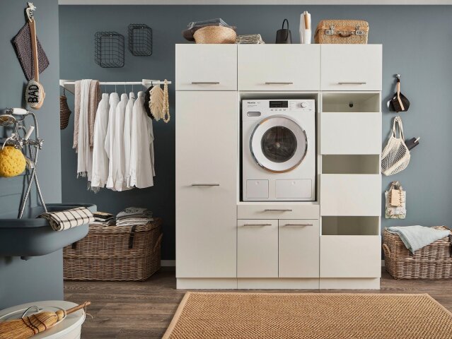 Waschmaschinenumbauschrank >LAUNDREEZY< in weiß - 167,5x200x67,5 (BxH,  819,95 €