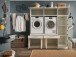 Waschmaschinenumbauschrank >LAUNDREEZY< in weiß - 185x200x67,5 (BxHxT)