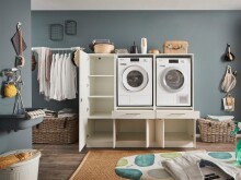 Waschmaschinenumbauschrank >LAUNDREEZY< in weiß - 185x162x67,5 (BxHxT)