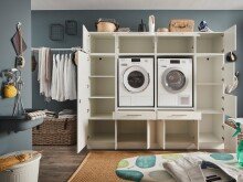 Waschmaschinenumbauschrank >LAUNDREEZY< in weiß - 235x162x67,5 (BxHxT)