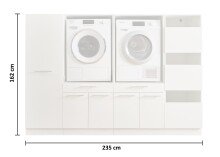 Waschmaschinenumbauschrank >LAUNDREEZY< in weiß - 235x162x67,5 (BxHxT)
