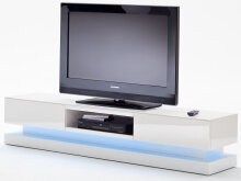 TV-Board >Step< in Weiß Hochglanz aus MDF - 180x36x39cm (BxHxT)