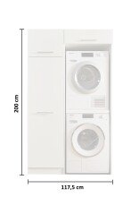 Waschmaschinenumbauschrank >LAUNDREEZY< in weiß - 117,5x200x67,5 (BxHxT)