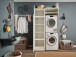 Waschmaschinenumbauschrank >LAUNDREEZY< in weiß - 117,5x200x67,5 (BxHxT)