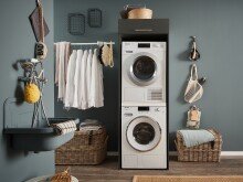 Waschmaschinenumbauschrank >LAUNDREEZY< in anthrazit - 67,5x200x67,5 (BxHxT)