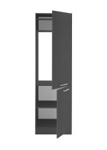 Wäscheschrank >LAUNDREEZY< in anthrazit, Holzwerkstoff - 50x162x67,5cm (BxHxT)