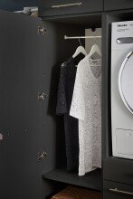 Stauraumschrank >LAUNDREEZY< in anthrazit, Holzwerkstoff - 50x162x67,5cm (BxHxT)