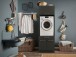 Waschmaschinenumbauschrank >LAUNDREEZY< in anthrazit - 67,5x200x67,5 (BxHxT)