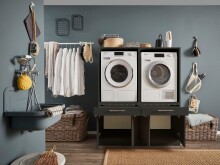 Waschmaschinenumbauschrank >LAUNDREEZY< in anthrazit - 135x162x67,5 (BxHxT)