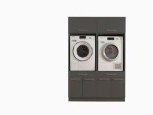 Waschmaschinenumbauschrank >LAUNDREEZY< in anthrazit - 135x200x67,5 (BxHxT)
