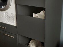 Waschmaschinenumbauschrank >LAUNDREEZY< in anthrazit - 117,5x162x67,5 (BxHxT)